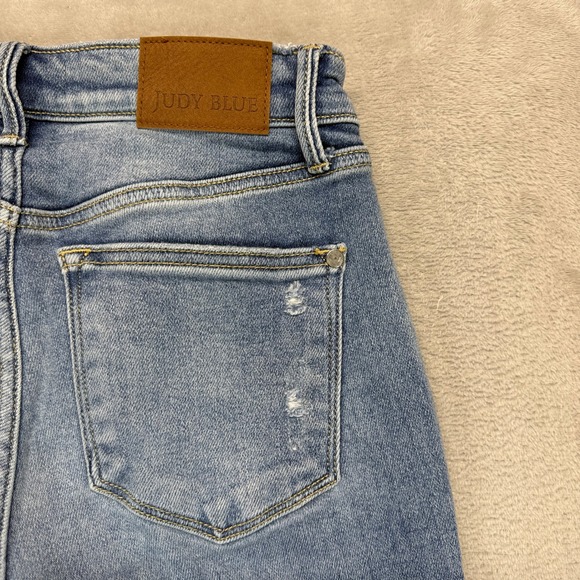 Judy Blue Jeans Womens 3/26 Slim Fit Distressed Light Wash Stretch Tummy Control - Picture 10 of 15